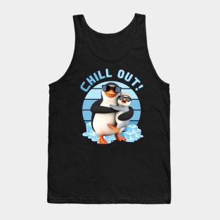 Chill Out Penguins Mom and Baby Tank Top